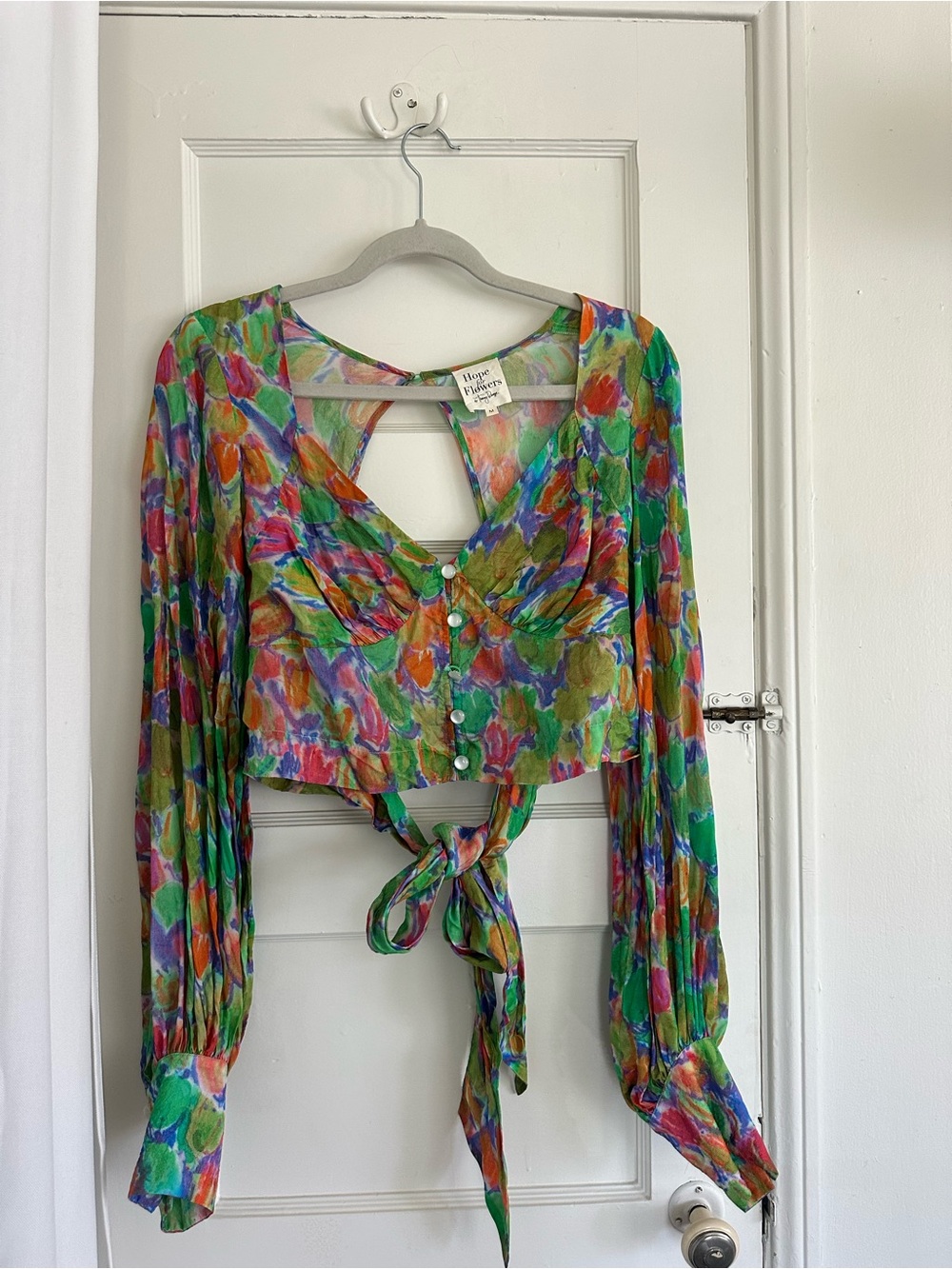 Hope for flowers cupro tie back top by Tracey Reese